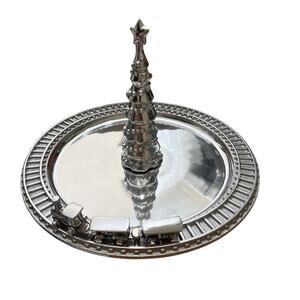 Mariposa Christmas Tree & Train Server Michael Updike Handcrafted Aluminum NEW